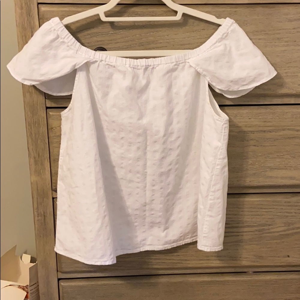 J Crew white off the shoulder top